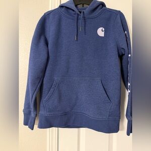 Carhartt Blue Hoodie with Logo Detail